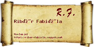 Ribár Fabióla névjegykártya